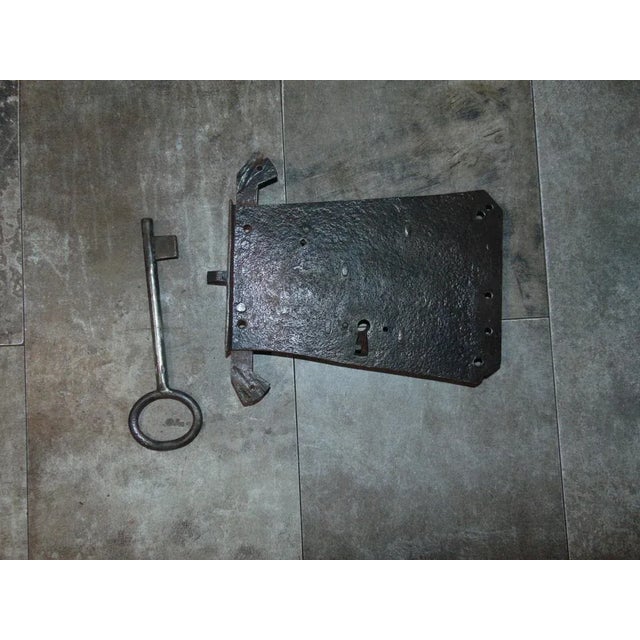 18th century baroque castle, gate, forged, key, dimensions; measured without a key - height with ears - 25.5 cm height...