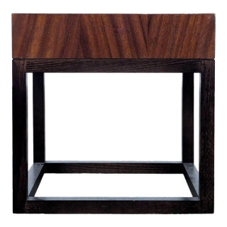 Crate & Barrel Wood Accent Table on Wood Base For Sale