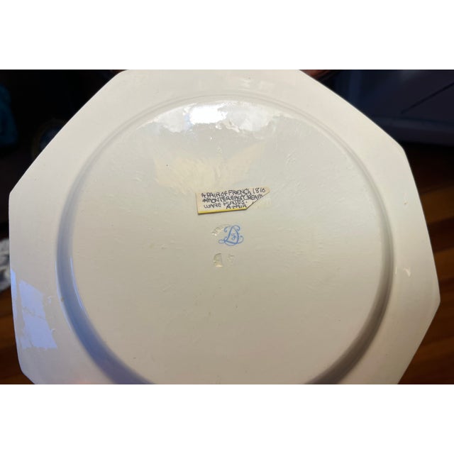 Antique 19th Century French Montereau Creamware Octagonal Plate Decorated With Silhouettes For Sale - Image 9 of 9