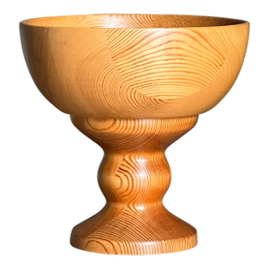 1970s Large Swedish Pine Fruit Goblet Bowl