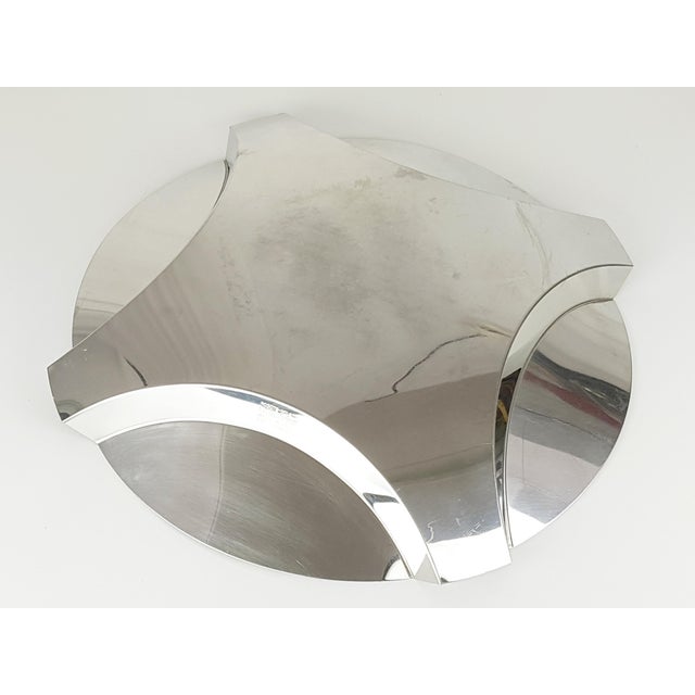 Silver Vintage Steel Centerpiece by A. Panzeri for Robots Milano, 1970s For Sale - Image 8 of 10