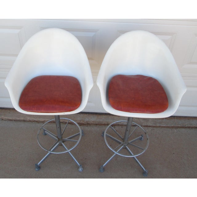 2 Hamilton Cosco Fiberglass Swivel Bar Stools For Sale - Image 9 of 18