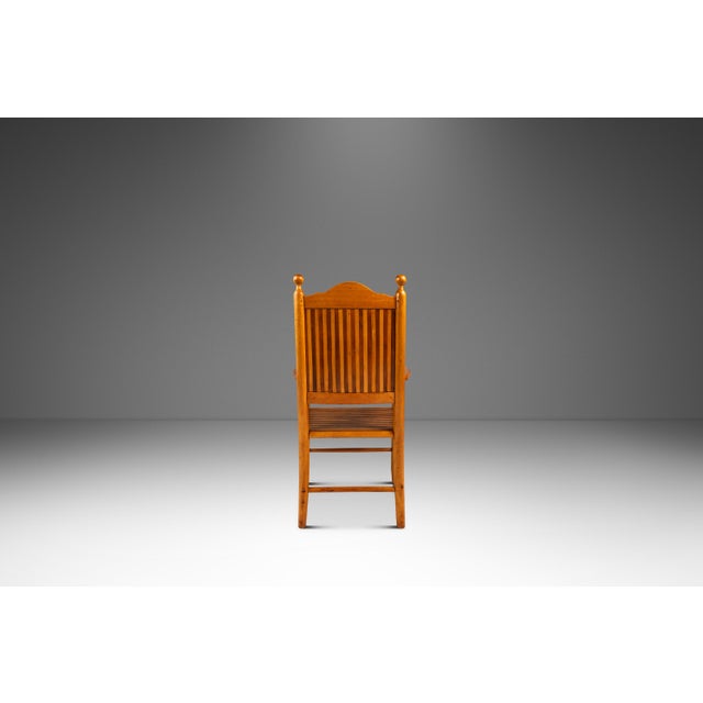 Rustic Americana Hand-Crafted 19th Century-Styled Cottage Armchair in Solid Maple & Walnut, Usa, C. 1940s For Sale In Orlando - Image 6 of 18
