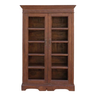 Elegant Early 20th Century Teak Bookcase For Sale