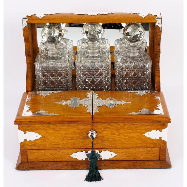 Antique Blonde Oak Tantalus Dry Bar, 1800s, Set of 8 For Sale - Image 9 of 18