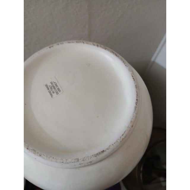 Italian 1990s Large Italian White Vase With Scroll-Style Handles For Sale - Image 3 of 7