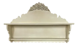 French Country Farmhouse Roses SND Daisies Pediment Two Tier Shelf