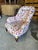 Victorian Antique French Napoleon III Tufted Club Chair in Vibrant Pansy Floral Upholstery For Sale - Image 3 of 6