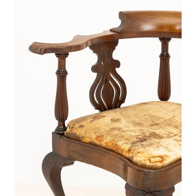 English Chippendale Style Mahogany Corner Chair For Sale - Image 3 of 8