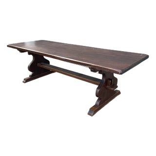 French Solid Oak Antique Monastery Table For Sale