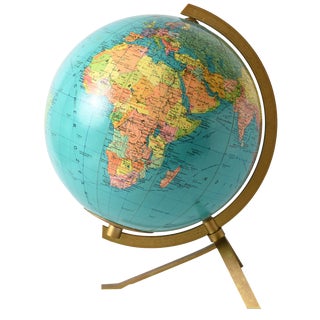 Vintage German Illuminated World Globe from JRO, 1970s For Sale