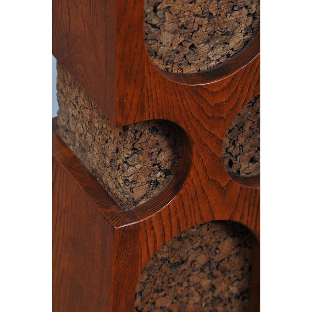 Gold Art Deco Floor Lamp in Oak and Cork, Czech, 1920s For Sale - Image 8 of 11