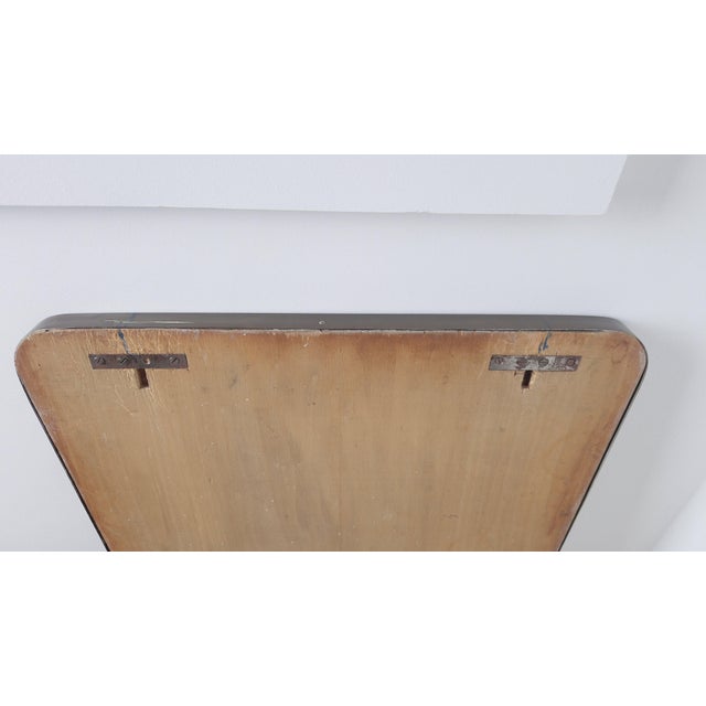 Metal Vintage Mirror with Brass Sinuose Frame in the style of Gio Ponti, 1950s For Sale - Image 7 of 9