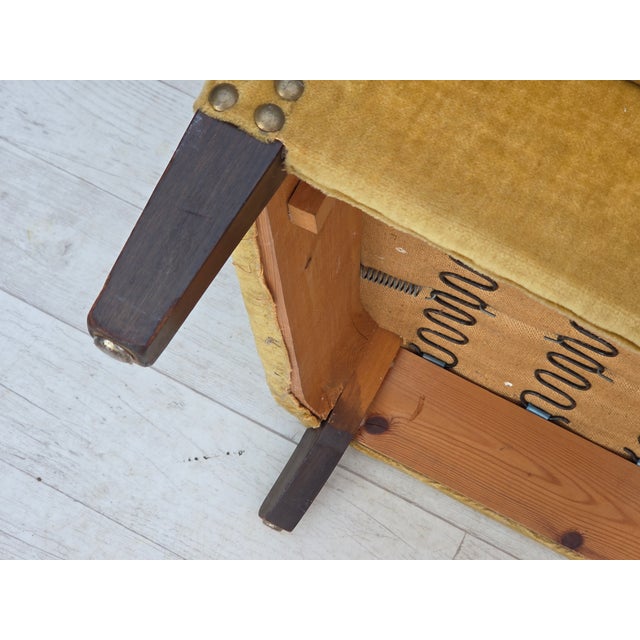 Danish Armchair in Honey Velour, 1960s For Sale - Image 6 of 18