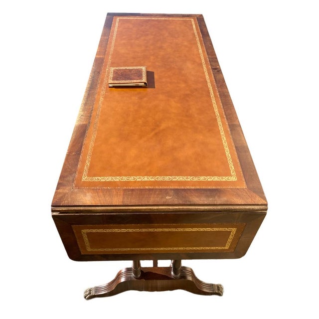 English Desk with Mahogany Extension, 1950s For Sale - Image 9 of 11