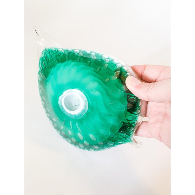 Murano Vintage Murano Hand Blown Glass Leaf Catchall Dish For Sale - Image 4 of 11