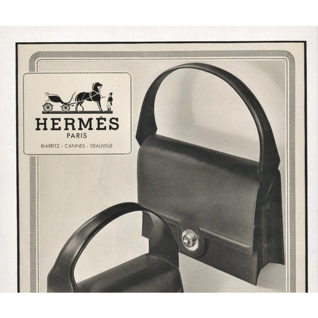This is an original vintage Mid-Century French advertisement print for prestigious ladies’ handbags under the iconic...