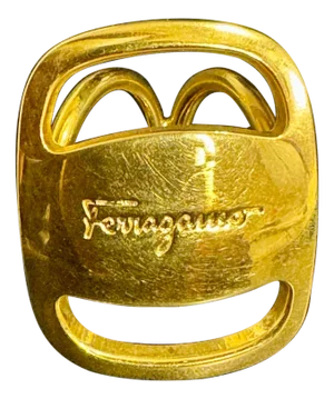Salvatore Ferragamo Ganchini scarf ring /Ring gold Tone, Medium Size