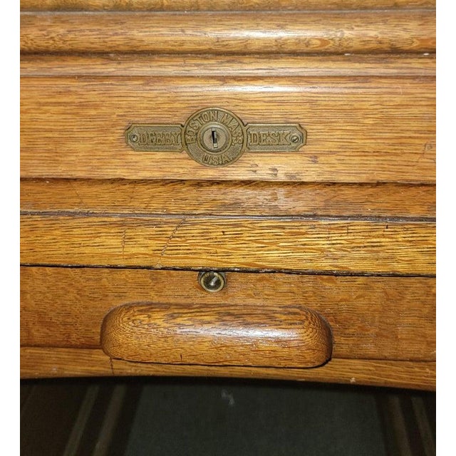 1940s 1940s Derby Furniture Roll Top Desk Boston Massachusetts For Sale - Image 5 of 6
