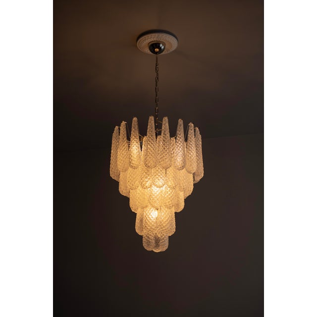 1980s Italian Murano Glass Chandelier with Drop-Shaped attributed to Murano, 1980s For Sale - Image 5 of 9