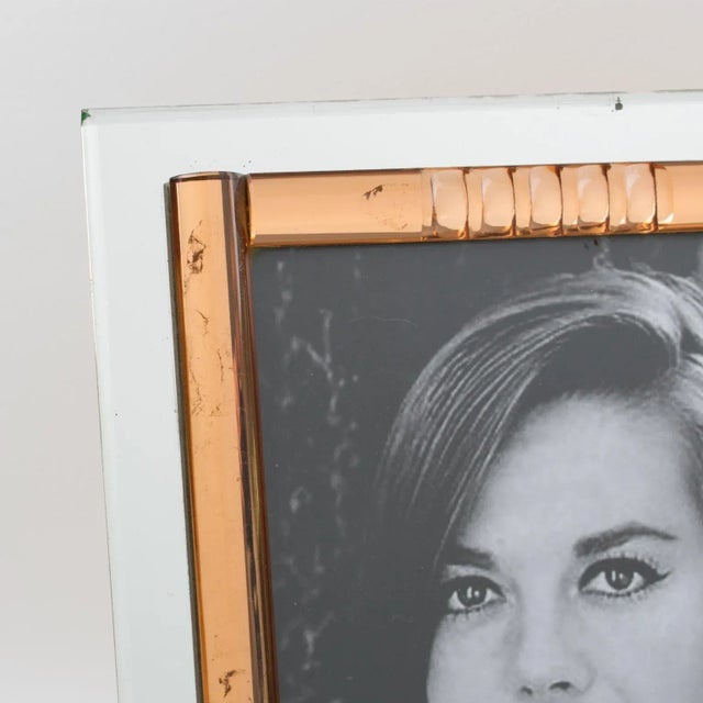 French Copper Pink and Silver Mirrored Glass Picture Frame, 1940s For Sale In Atlanta - Image 6 of 10