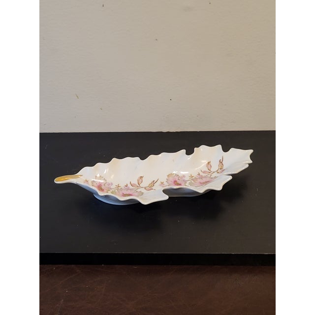 1940s Mitterteich Bavaria Germany Leaf Shaped Dish For Sale - Image 4 of 13