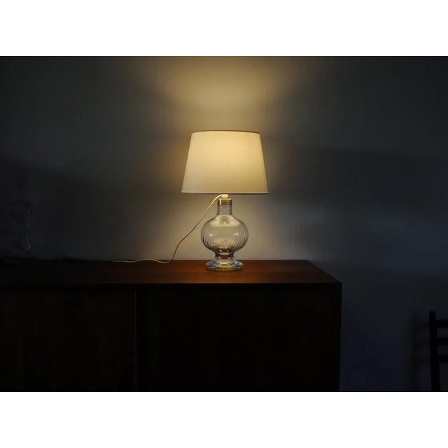Clear Glass Table Lamp by Michael Bang for Holmegaard Glasværk, 1978 For Sale - Image 7 of 10