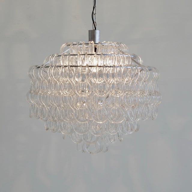 Silver Chandelier by Angelo Mangiarotti for Vetreria Vistosi, 1967 For Sale - Image 8 of 8
