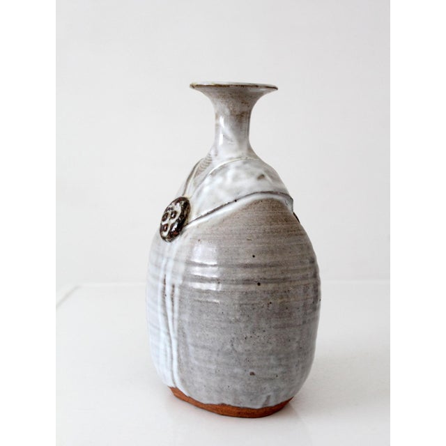 Shabby Chic Vintage 70s Studio Pottery Vase For Sale - Image 3 of 12