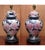 Vintage Navy Blue Floral Hand-Painted Lamps, 1960s, Set of 2 For Sale - Image 3 of 13