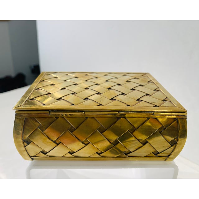 1980s 1980s Lattice Brass Box For Sale - Image 5 of 6