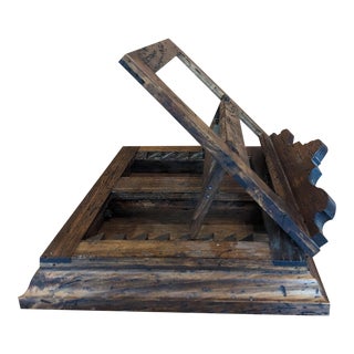 Vintage Mid 20th Century Italian Olive Wood Swivel Book Stand For Sale