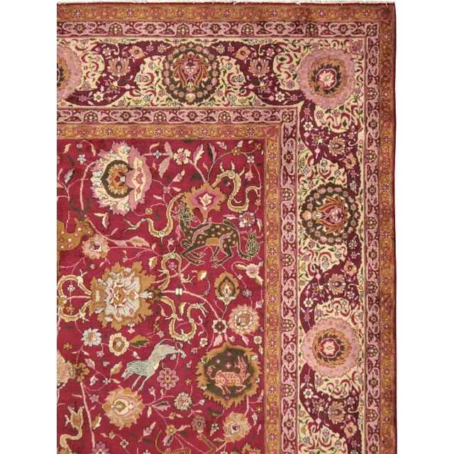 Rustic Galerie Shabab Collection Early 20th Century Indian Lahore Rug For Sale - Image 3 of 10