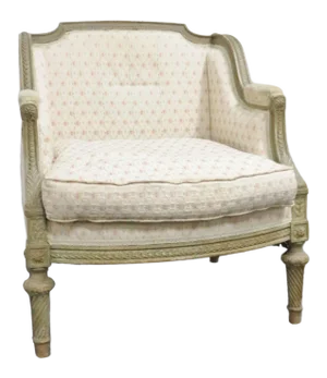 Louis XIV Paint Distressed Bergere Chair