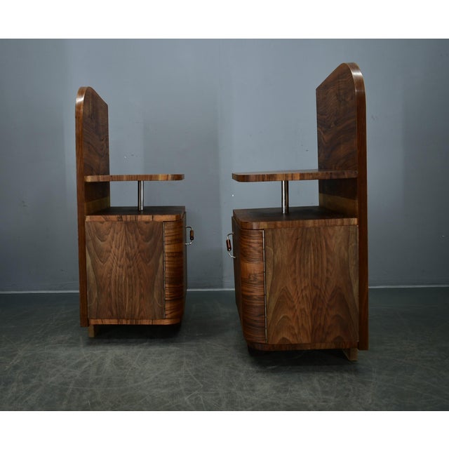 Art Deco Bedside Tables, Czechoslovakia, 1932s, Set of 2 For Sale - Image 17 of 18