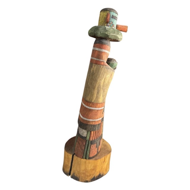 Vintage Hopi Corn Kachina Circa 1980s Signed For Sale - Image 4 of 6