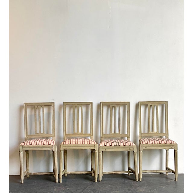 Vintage Rustic Patinated Dining Chairs - Set of 4 For Sale - Image 10 of 12