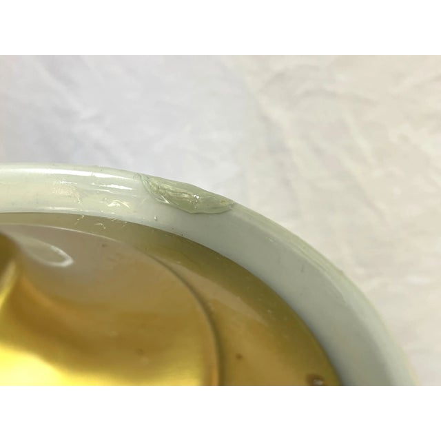 Vintage Hand Painted Celadon Vases Converted to Lamps- a Pair For Sale - Image 10 of 13