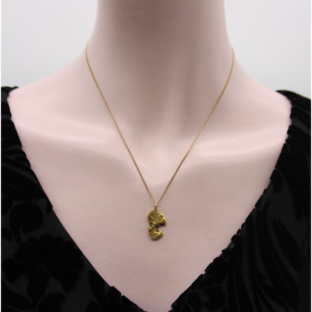 Vintage 22k Gold Nugget Pendant With Pac-Man Resemblance For Sale - Image 9 of 10