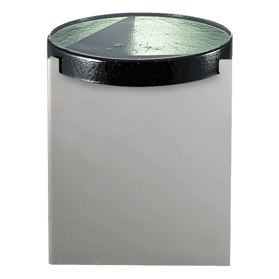 Alwa One Side Table with Green Top & Brushed Stainless Steel Base by Sebastian Herkner for Pulpo For Sale