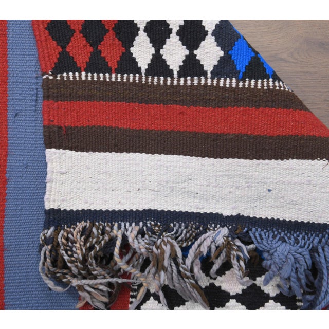 1970s Vintage Turkish Hand-Knotted Wool Cotton Red Runner Rug For Sale - Image 4 of 10