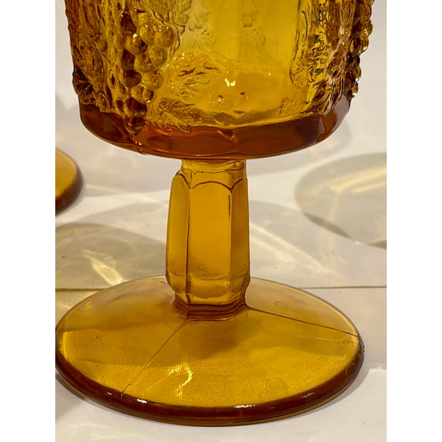 Mid 20th Century Vintage Westmoreland Golden Sunset Amber Goblets MCM - Set of 6 For Sale - Image 5 of 7