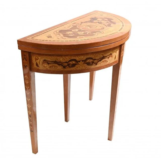 French Games Table with Marquetry Inlay For Sale - Image 3 of 7