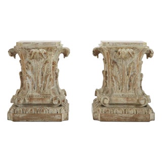 Carved Acanthus Leaf Capitals, Florence, 1900s, Set of 2 For Sale