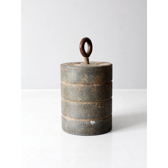 Rustic Vintage Cast Iron Weight For Sale - Image 3 of 9
