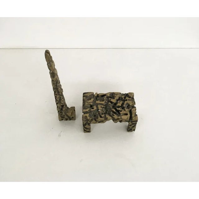 Urano Palma, Italian Abstract Chair & Table Sculptures, 1980, Bronzes, Set of 2 For Sale - Image 3 of 11