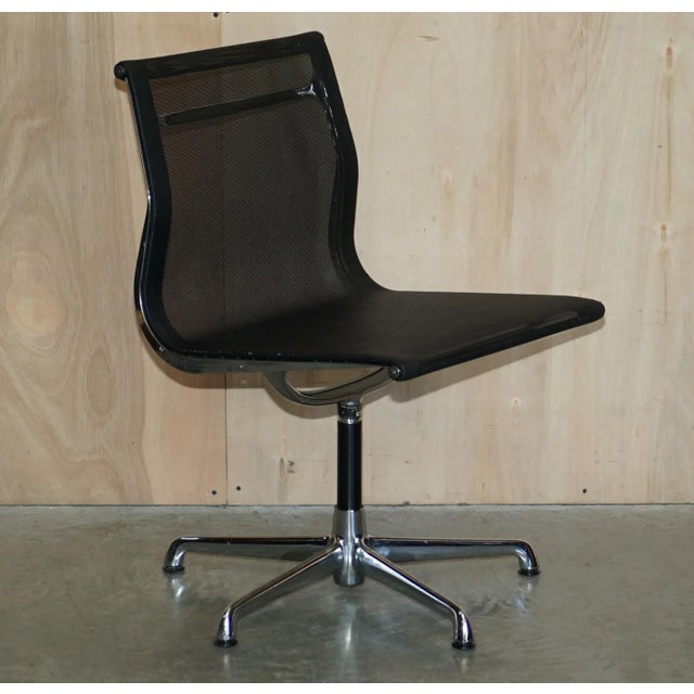We are delighted to offer for sale 1 of 4 original fully stamped icf for charles eames, ea105 hopsak chrome swivel...