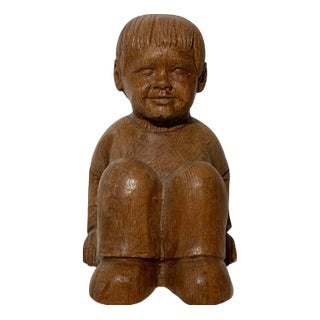 Carved Wooden Sculpture by Joris Minne For Sale