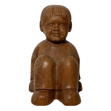 Carved Wooden Sculpture by Joris Minne For Sale