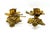 Vintage Pair Gold-Tone Metal Rose Candle Holders — Hollywood Regency / Maison Jansen Style For Sale - Image 9 of 12
